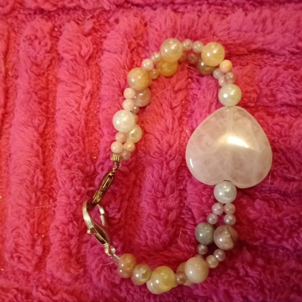Elegant Pink Heart Bracelet